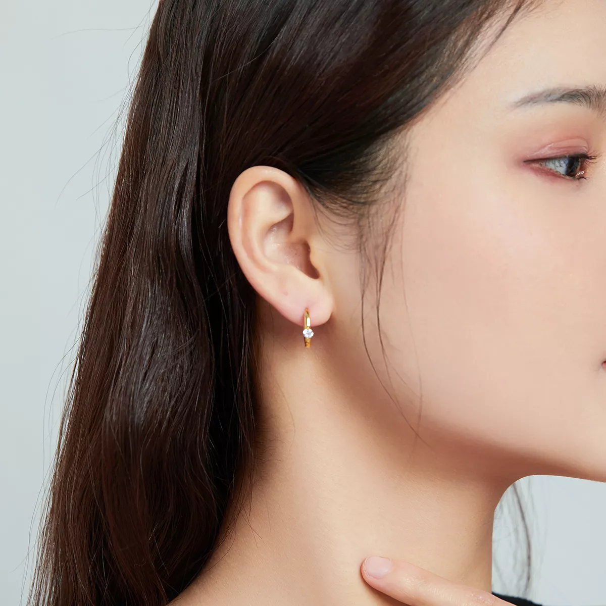 Brinco Argolas Diamante brilhante estilo Pandora - SCE1050-B