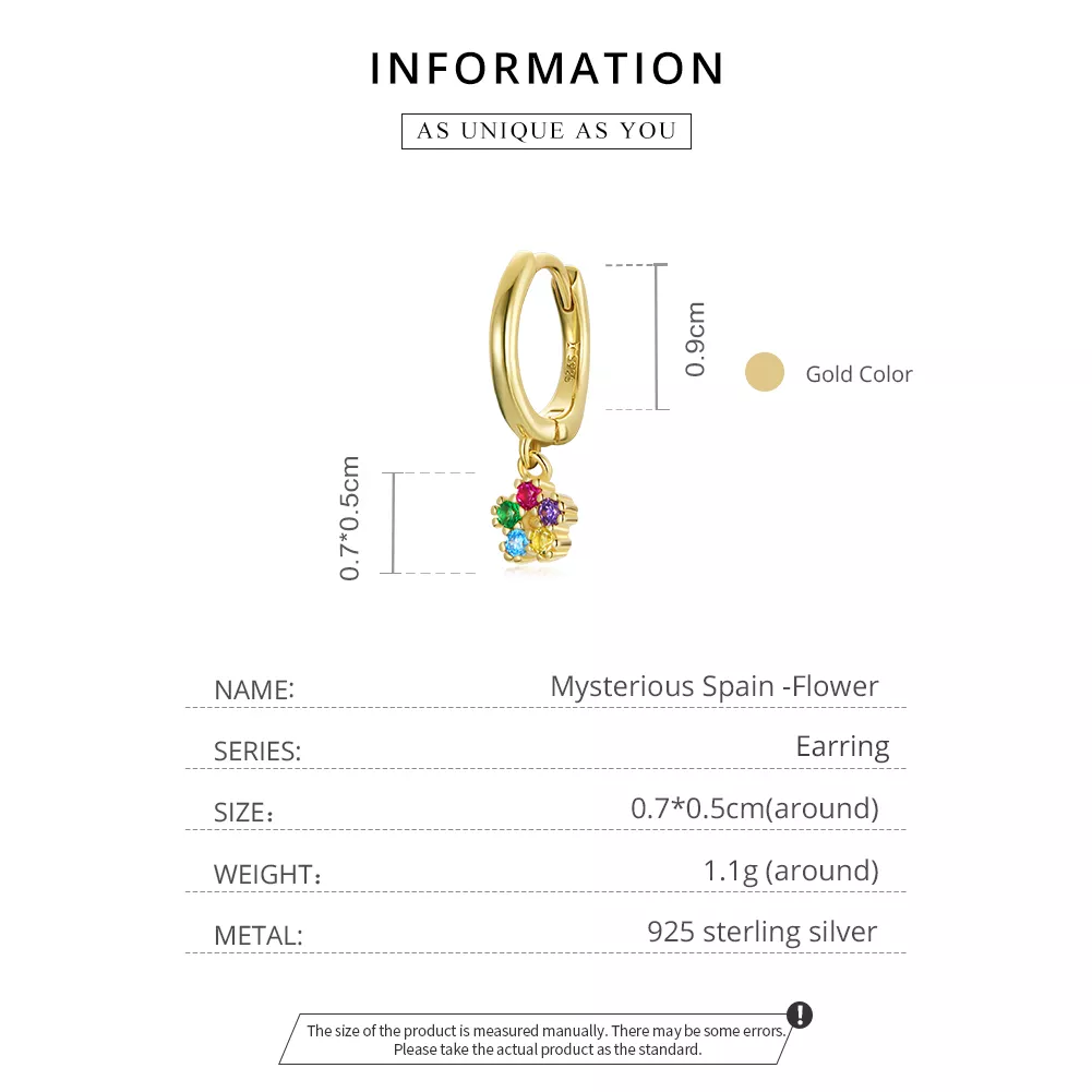 Brinco Argolas Flor misteriosa da Espanha estilo Pandora - SCE1150