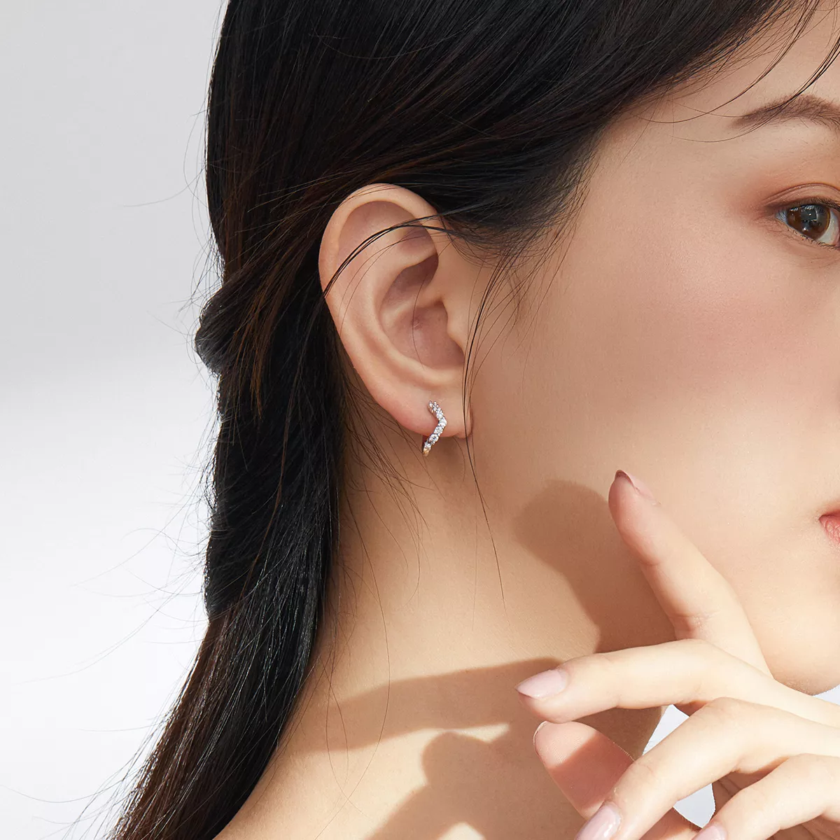 Brinco Argolas Geometria estilo Pandora - SCE844