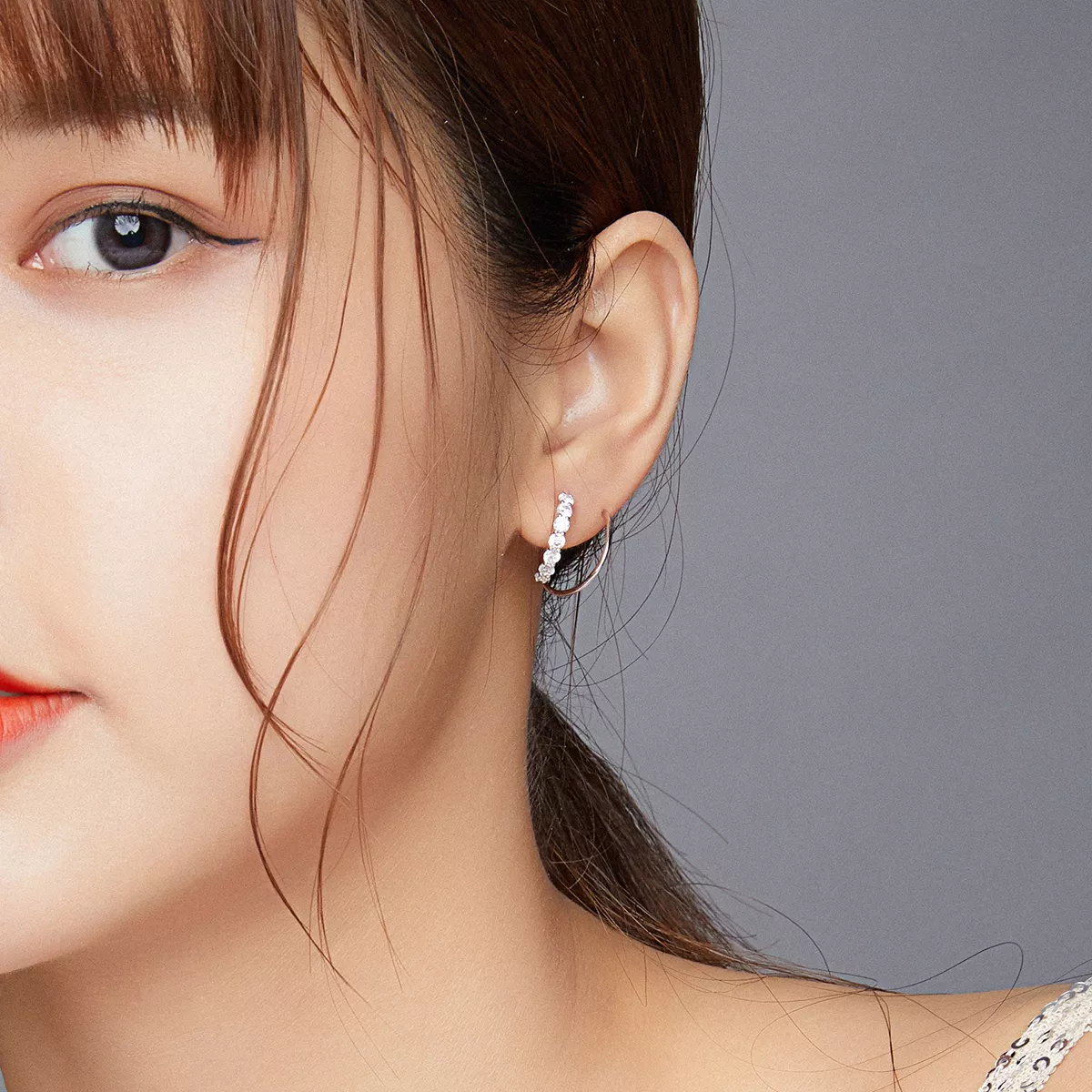 Brinco Argolas Geometria Simples estilo Pandora - SCE931