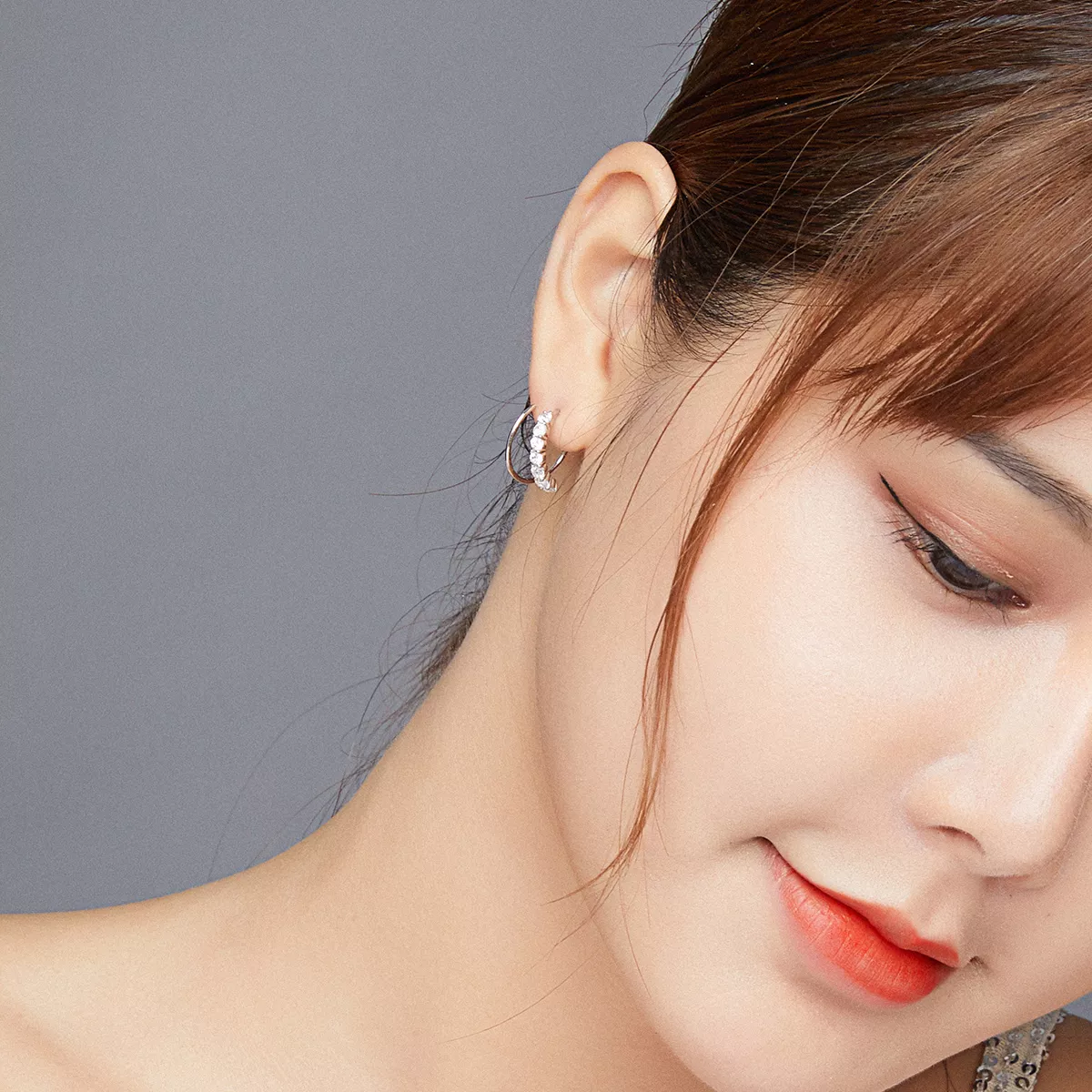 Brinco Argolas Geometria Simples estilo Pandora - SCE931