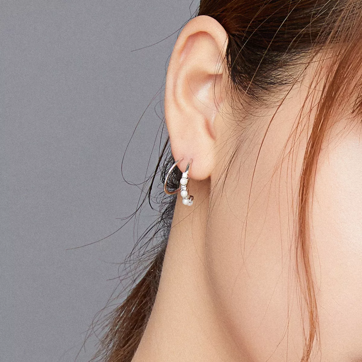 Brinco Argolas Geometria Simples estilo Pandora - SCE932