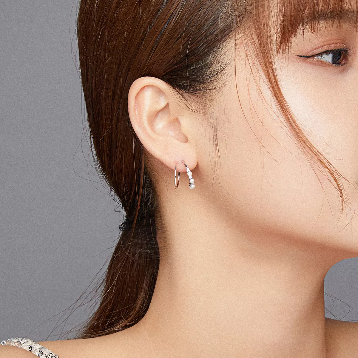 Brinco Argolas Geometria Simples estilo Pandora - SCE932