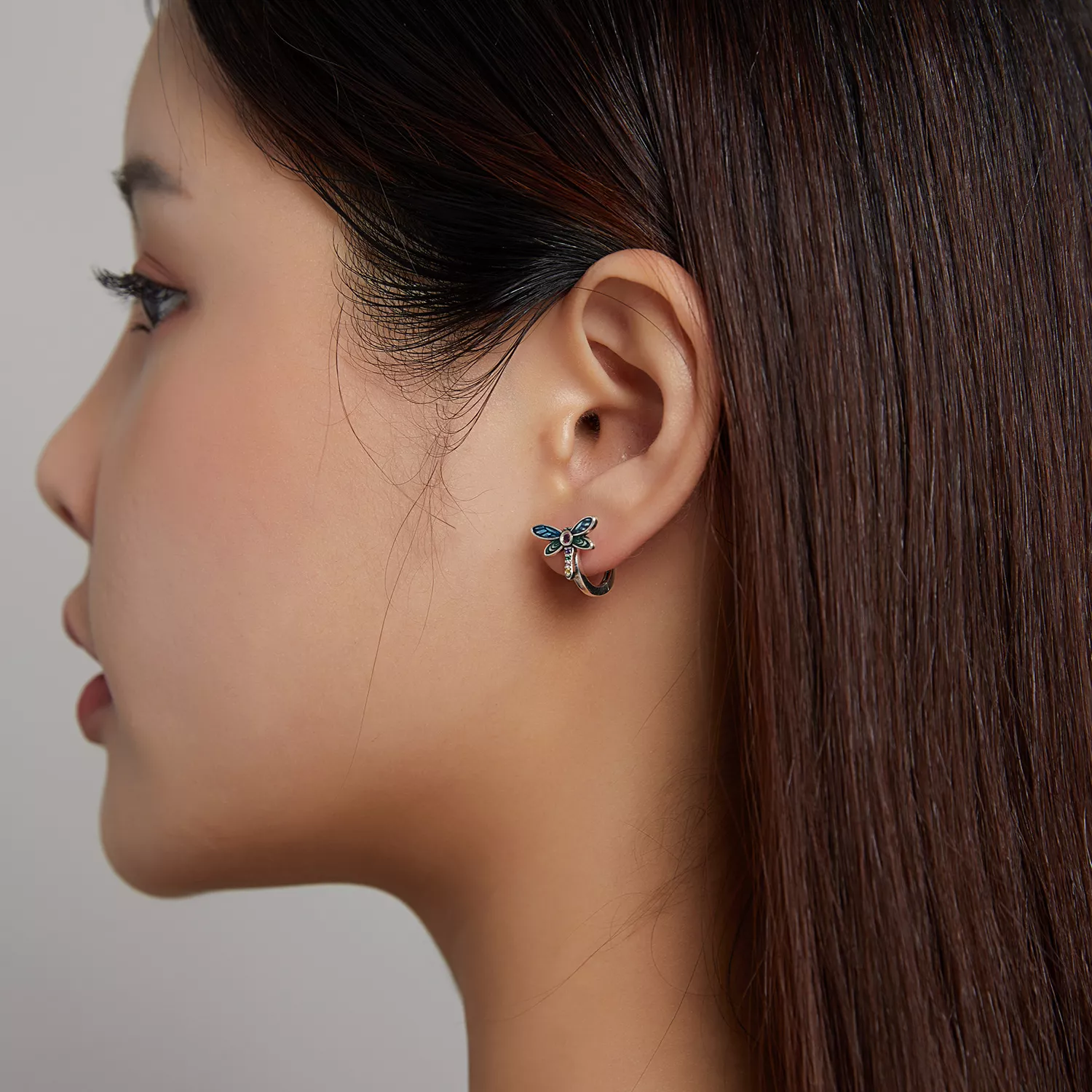 Brinco Argolas Libélula Retrô estilo Pandora - SCE1172