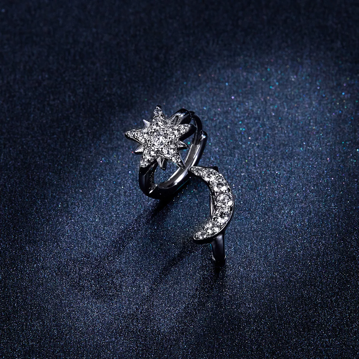 Brinco Argolas Lua e estrela estilo Pandora - BSE289