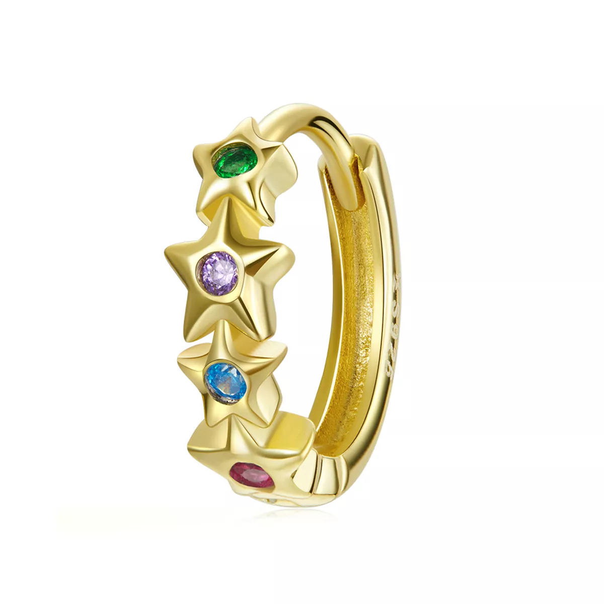 Brinco Argolas Pentagrama da Espanha misterioso estilo Pandora - SCE1151