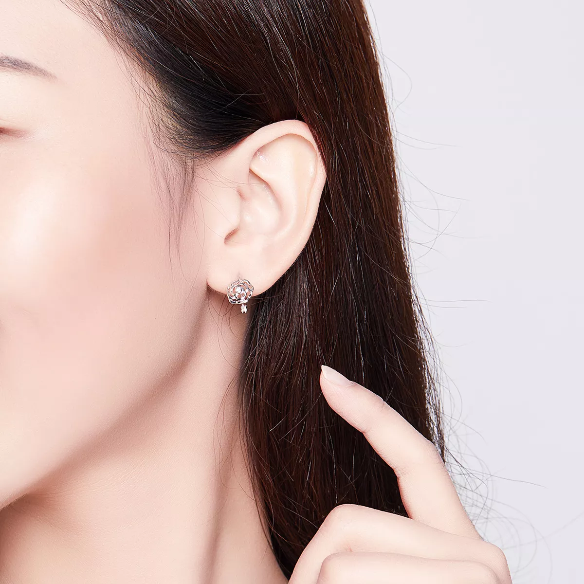 Brinco Argolas Rosa life Pandora - SCE745