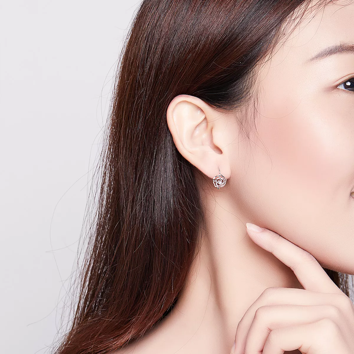 Brinco Argolas Rosa life Pandora - SCE745