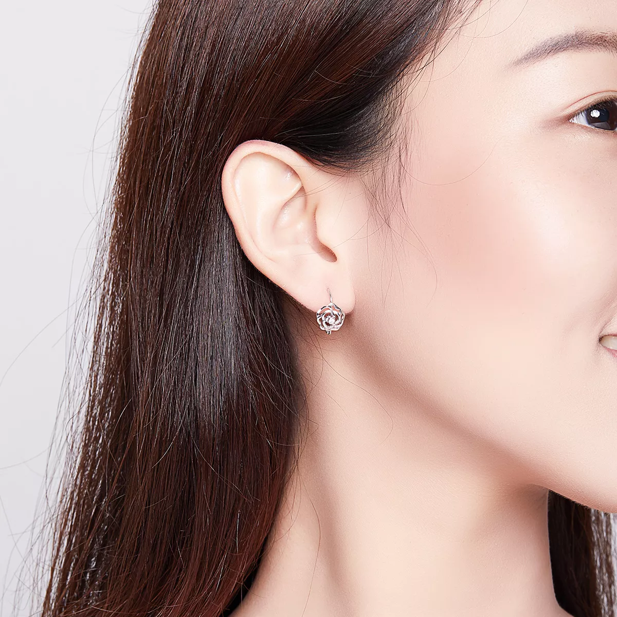 Brinco Argolas Rosa life Pandora - SCE745