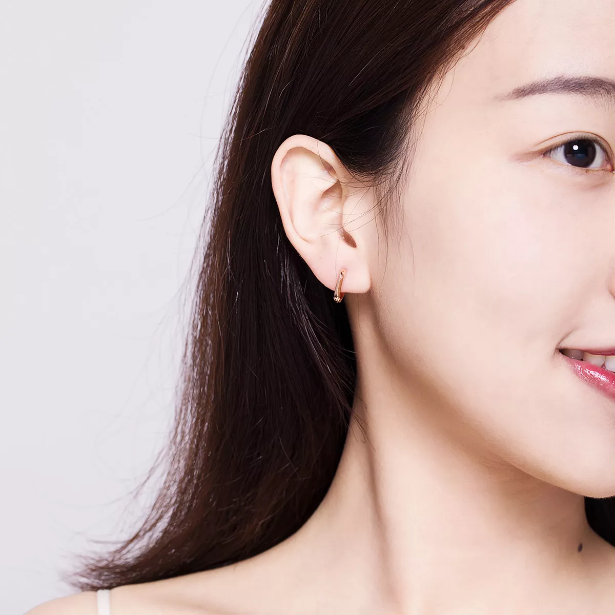 Brinco Argolas Simples estilo Pandora Rosa - BSE119