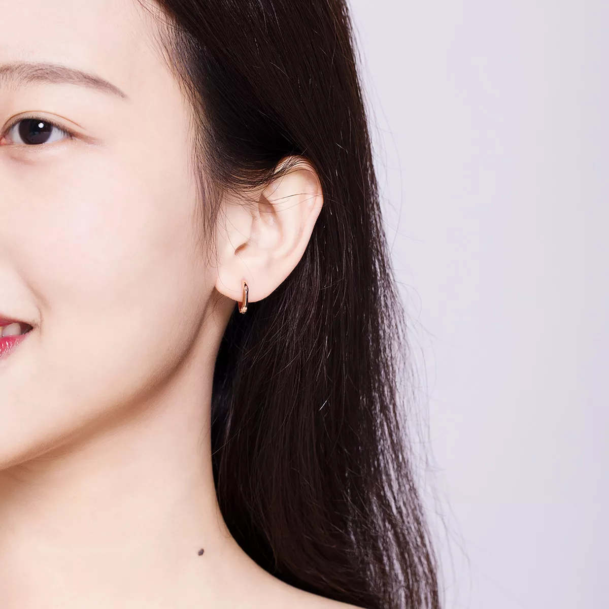 Brinco Argolas Simples estilo Pandora Rosa - BSE119