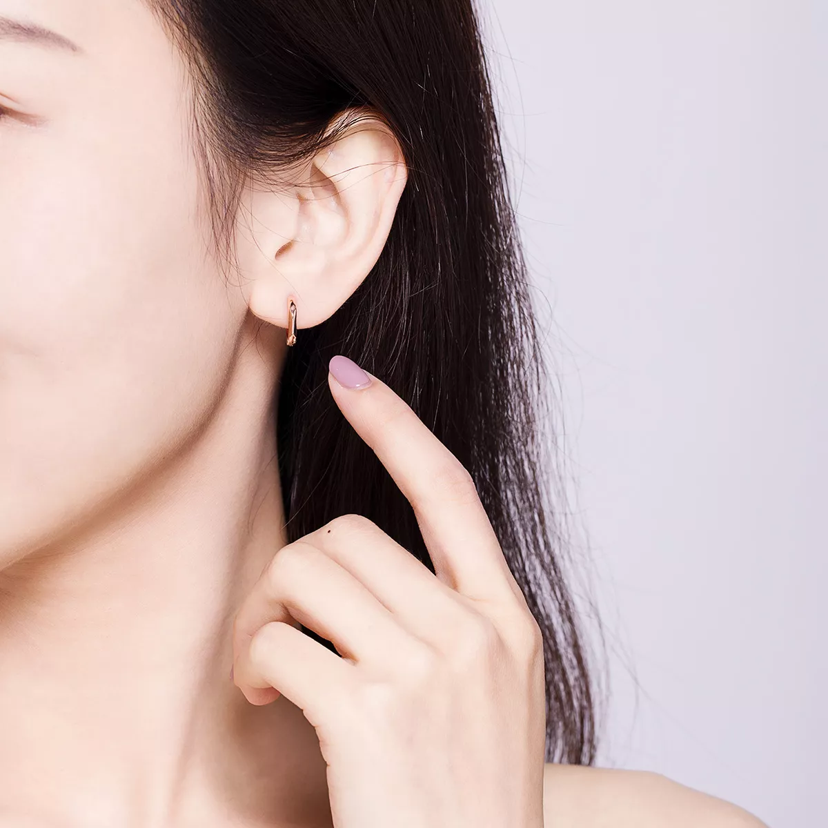 Brinco Argolas Simples estilo Pandora Rosa - BSE119