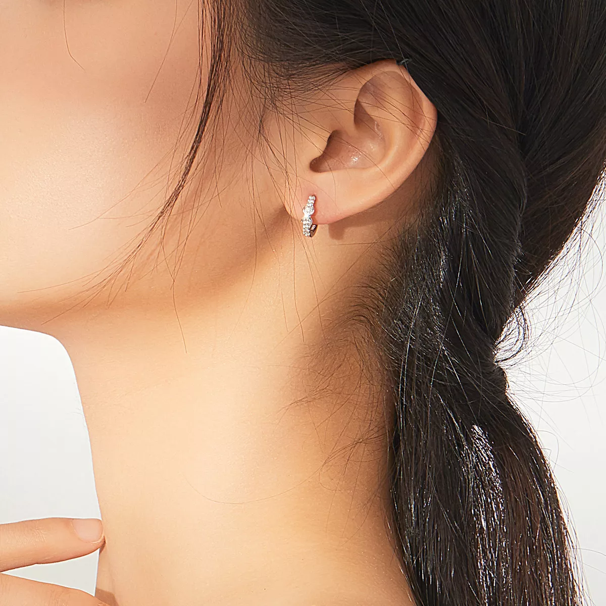 Brinco Argolas Símbolo infinito estilo Pandora - SCE872