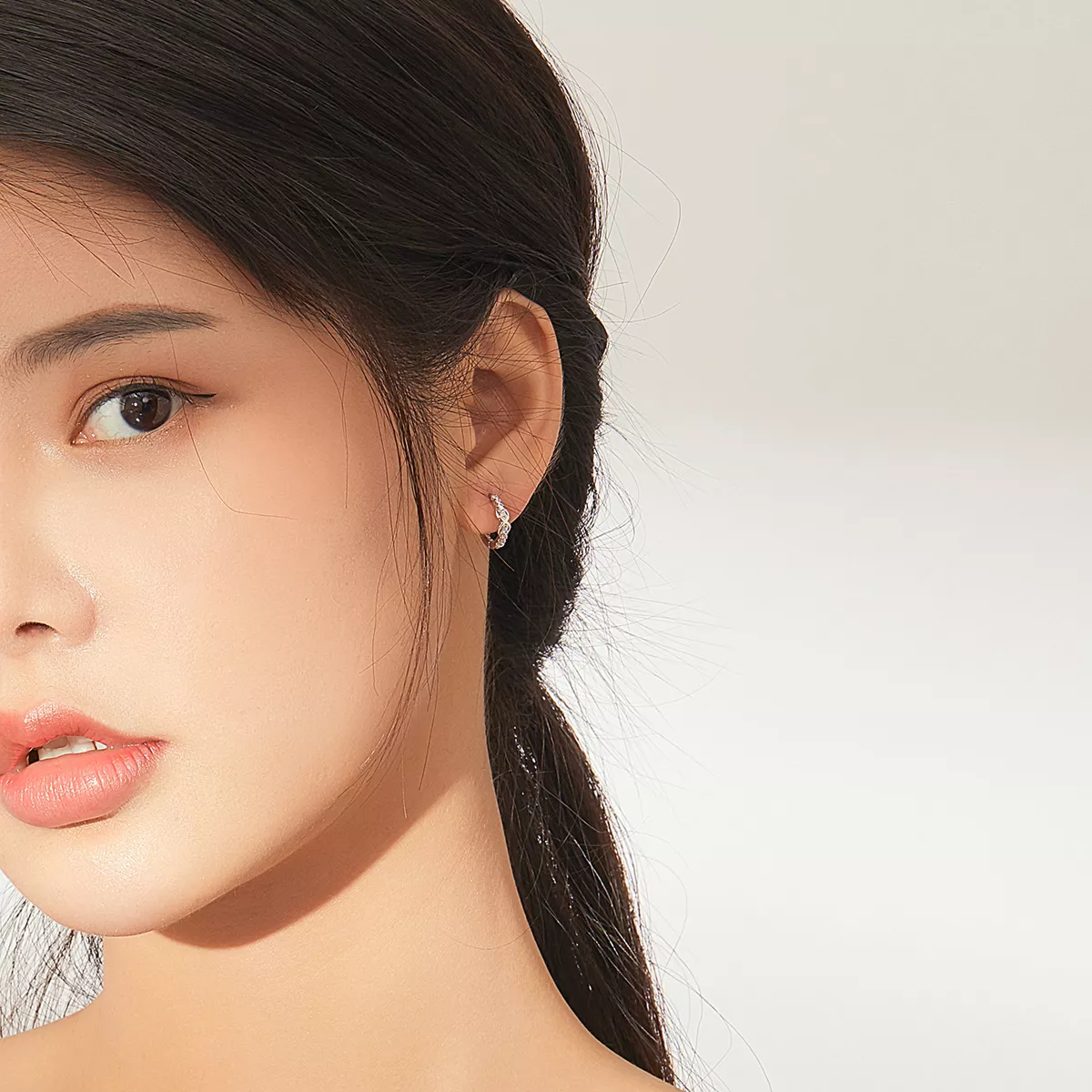 Brinco Argolas Símbolo infinito estilo Pandora - SCE872