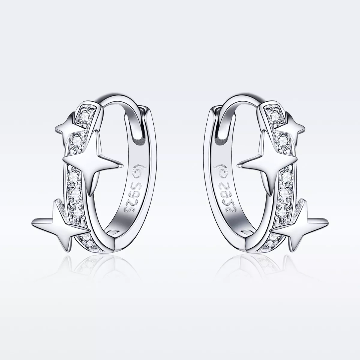 Brinco Argolas Uma estrela do desejo estilo Pandora - BSE076