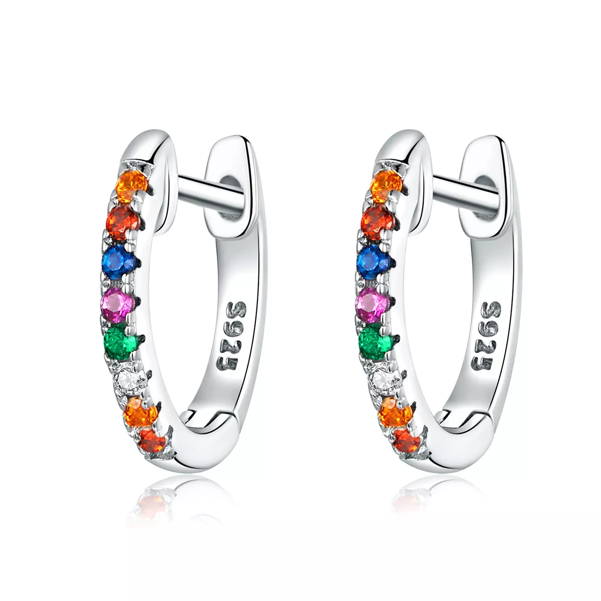 Brinco Argolas Zircão Colorido estilo Pandora - SCE721