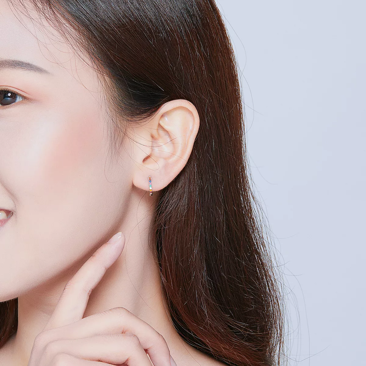 Brinco Argolas Zircão Colorido estilo Pandora - SCE721