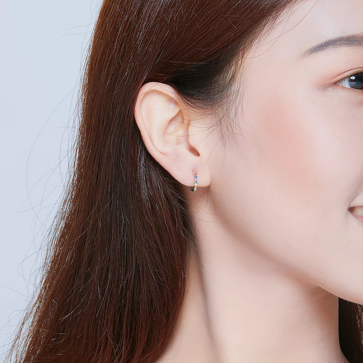 Brinco Argolas Zircão Colorido estilo Pandora - SCE721