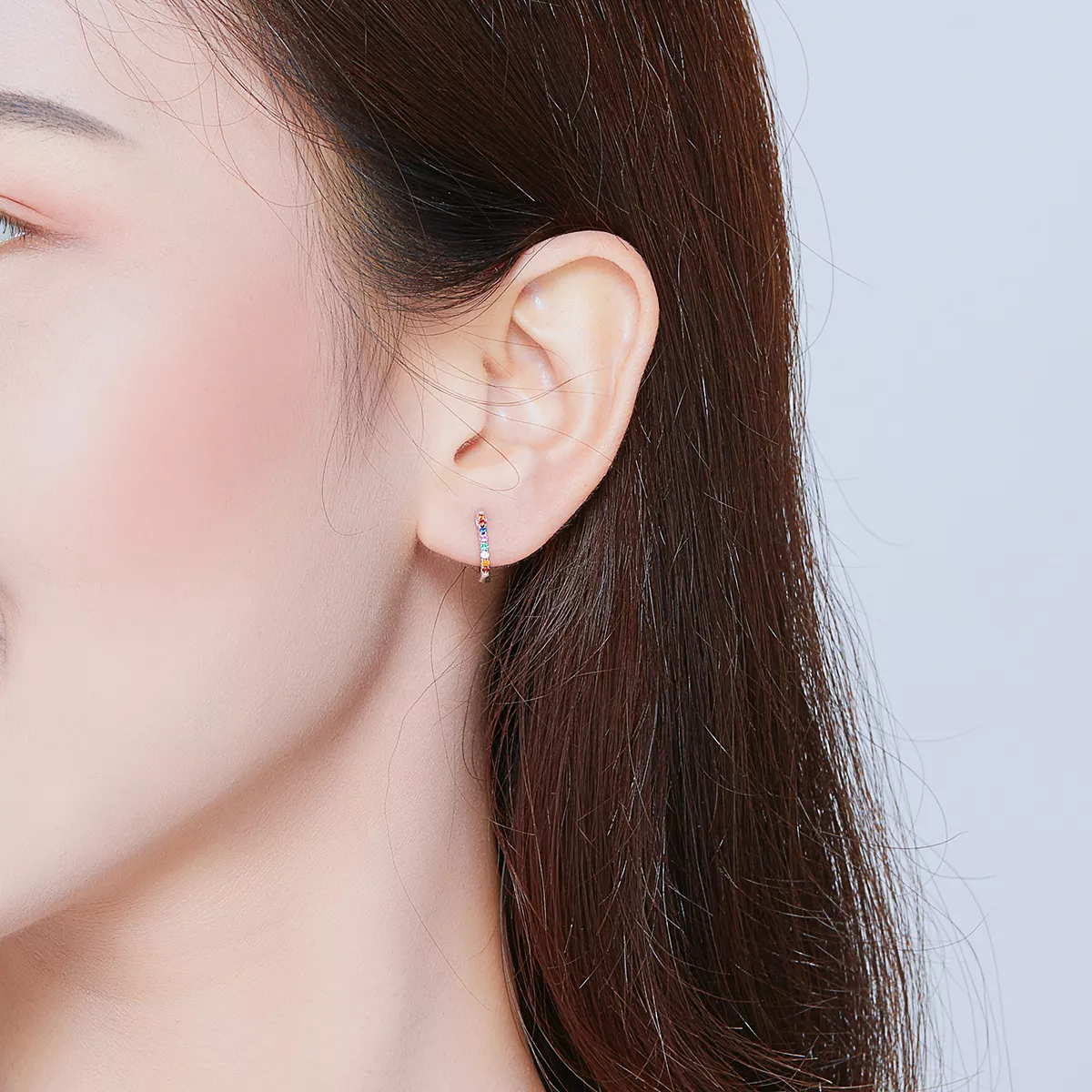 Brinco Argolas Zircão Colorido estilo Pandora - SCE721