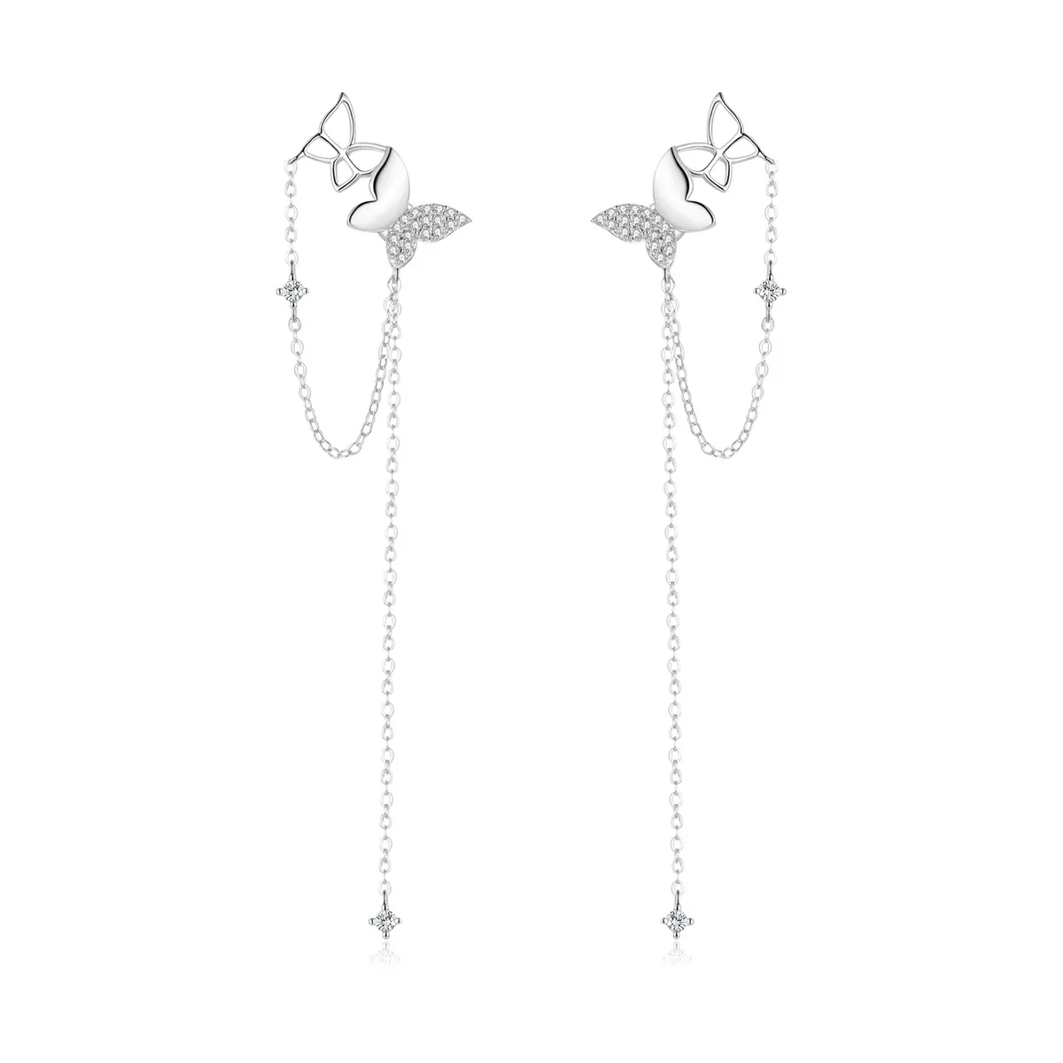 Brinco Borboleta com borla estilo Pandora - SCE942