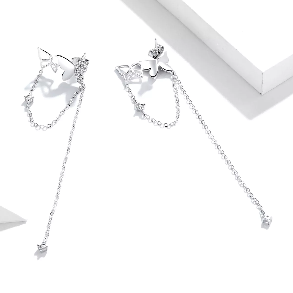 Brinco Borboleta com borla estilo Pandora - SCE942