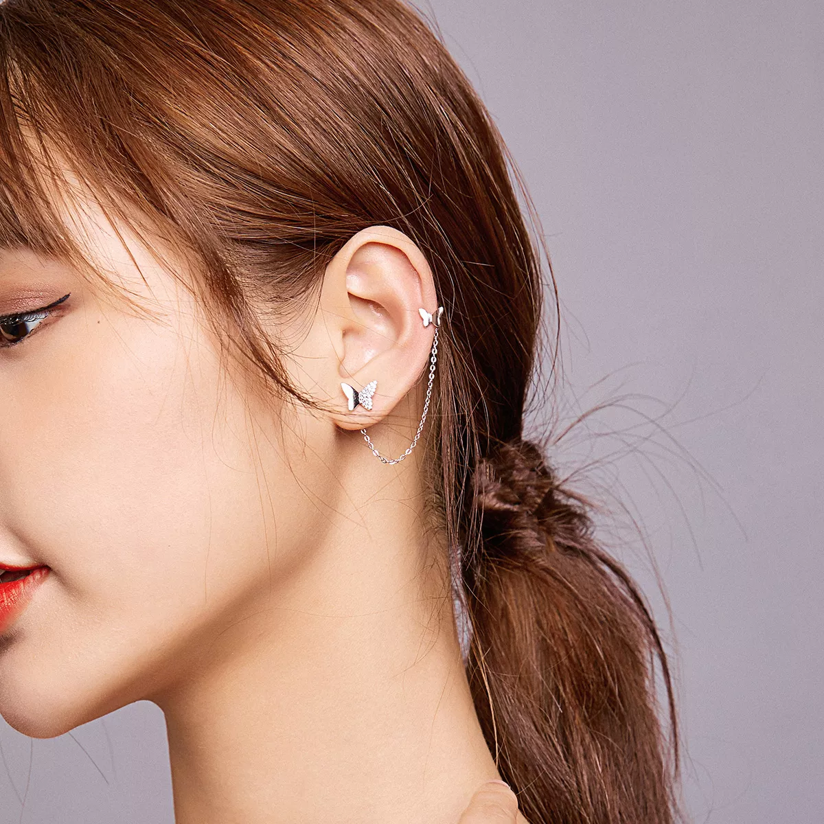 Brinco Borboletas voadoras estilo Pandora - SCE913