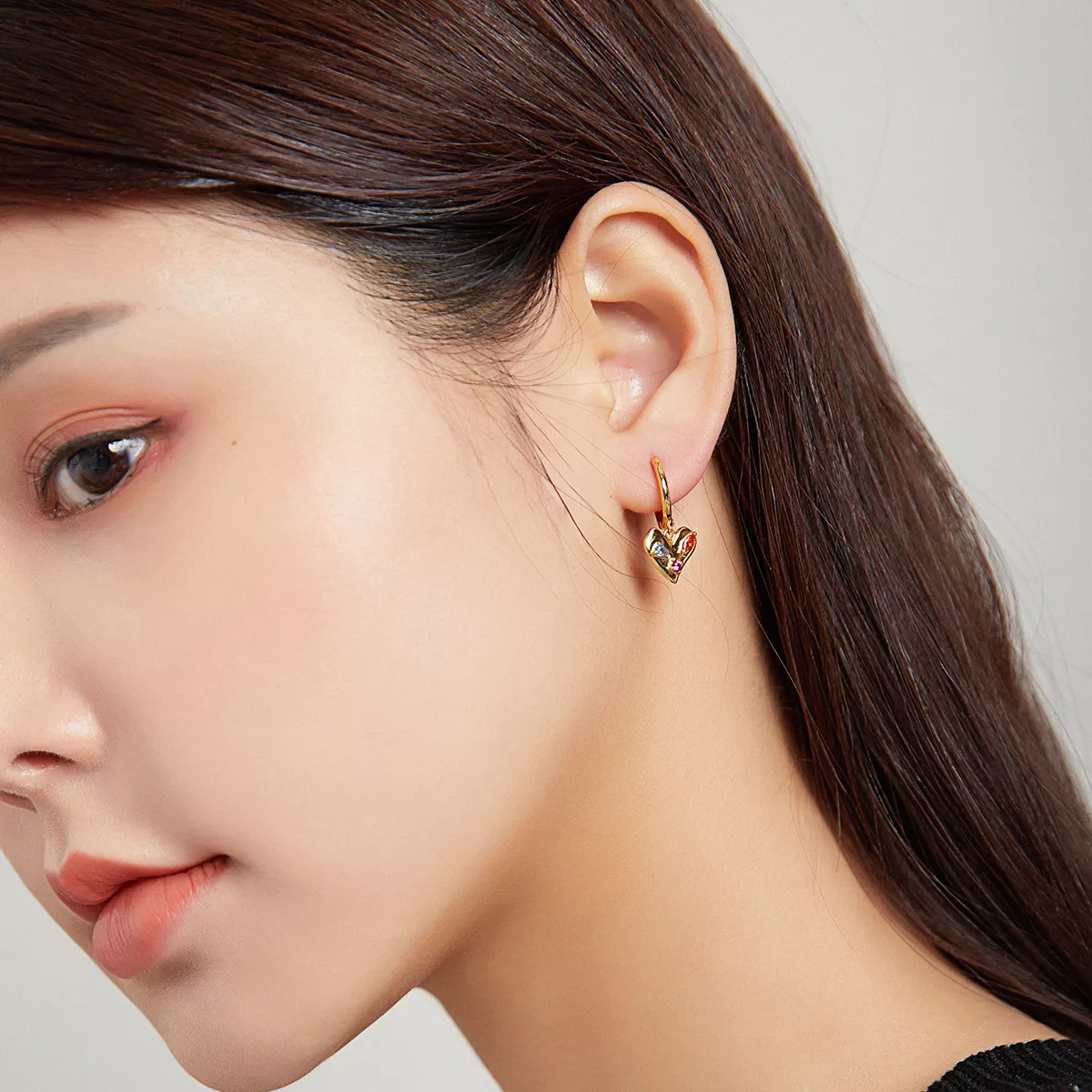 Brinco Coração Colorido Único estilo Pandora - SCE1063