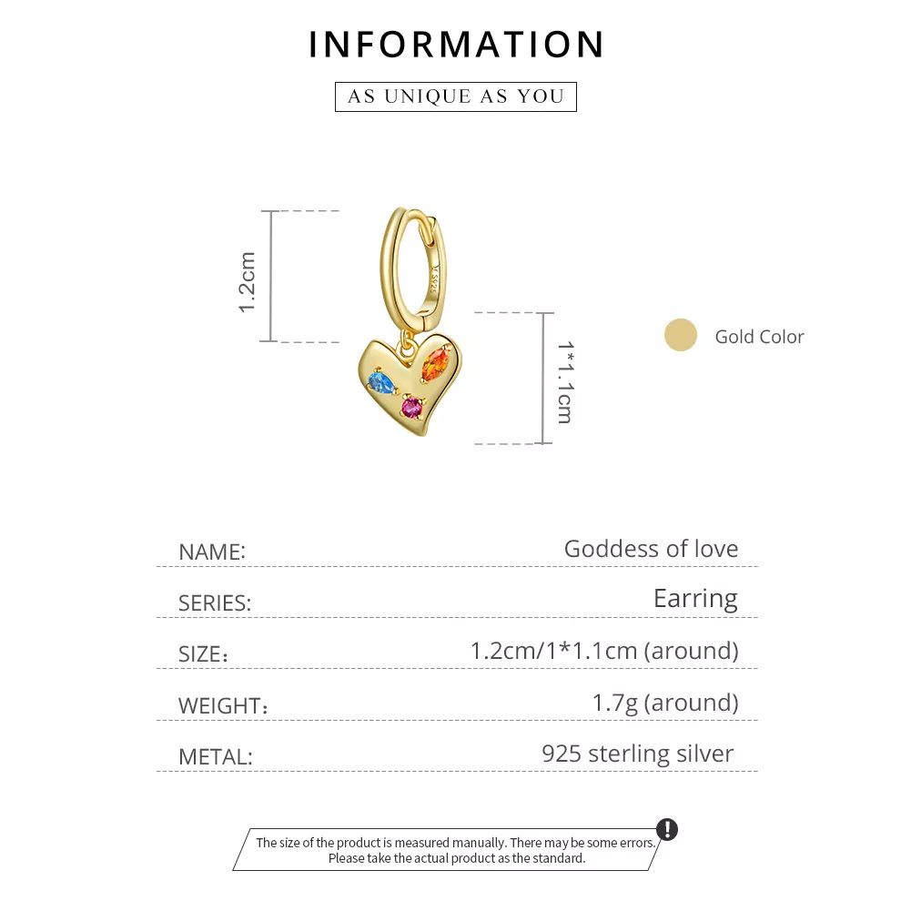 Brinco Coração Colorido Único estilo Pandora - SCE1063