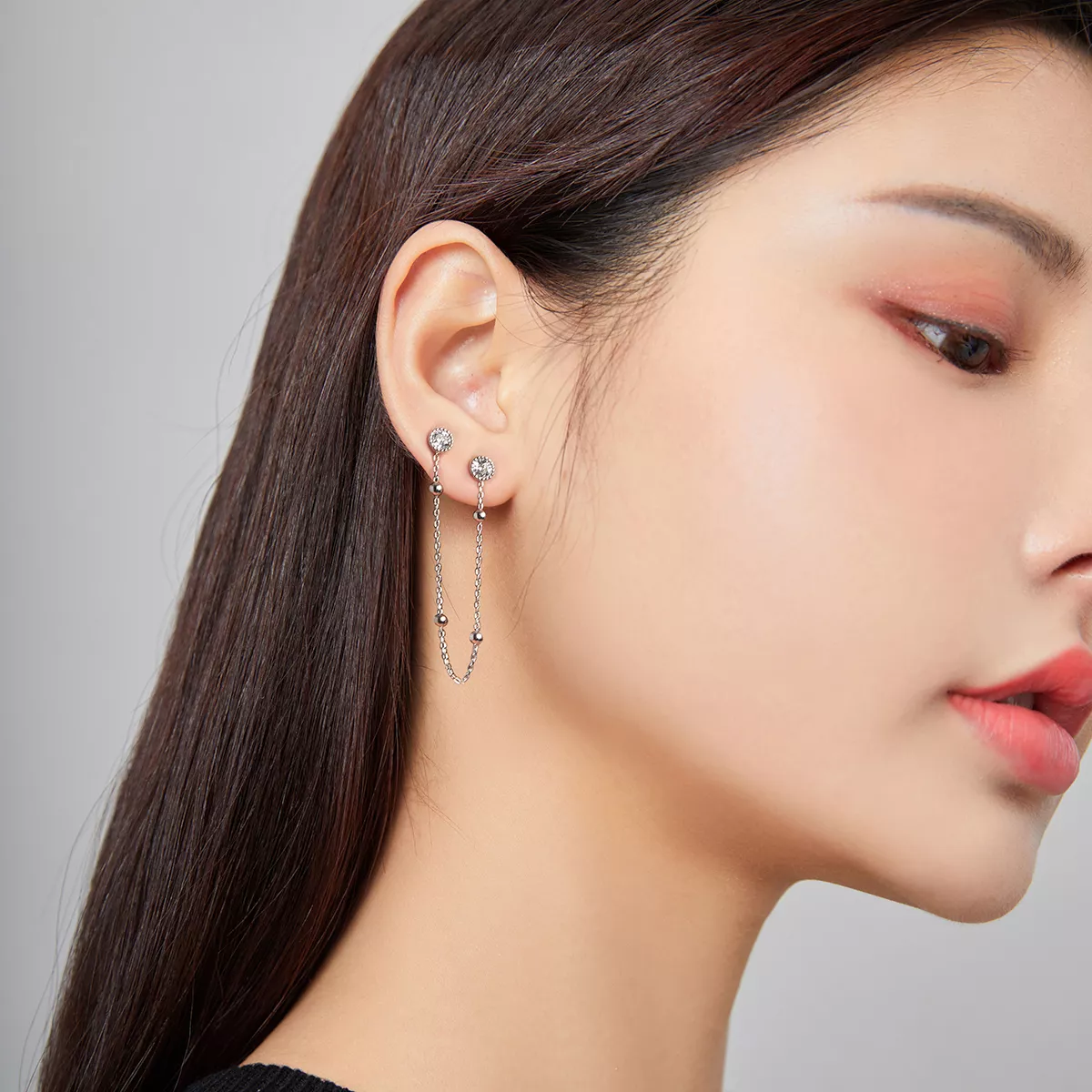 Brinco Corrente Fashion Frisada estilo Pandora - SCE1107