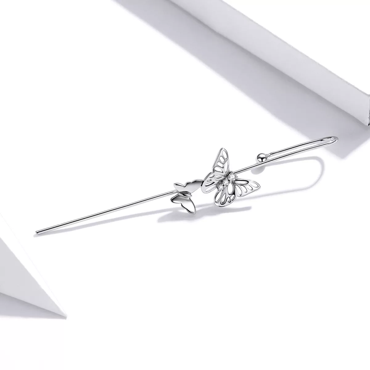 Brinco Duas borboletas estilo Pandora - SCE1132