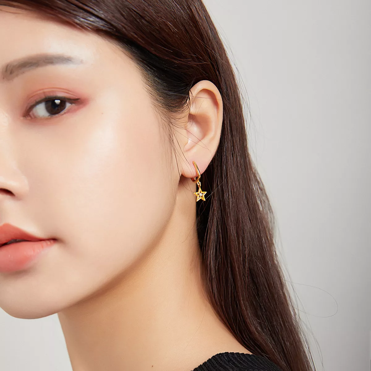 Brinco Estrela Brilhante estilo Pandora - SCE1077-OG