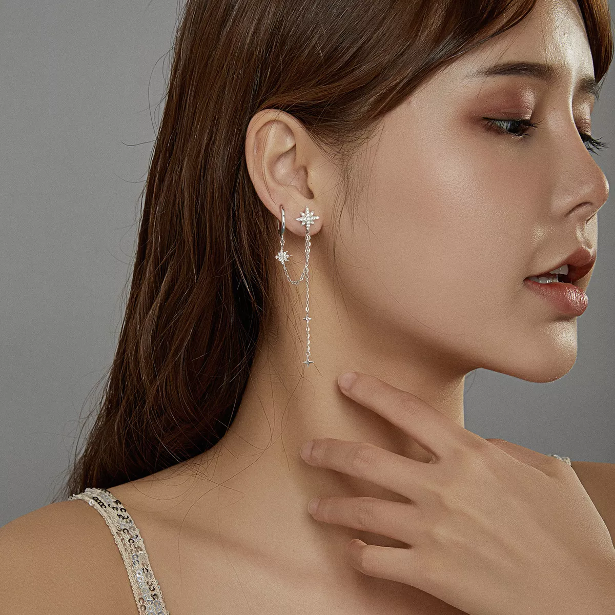 Brinco Estrelas brilhantes estilo Pandora - BSE433