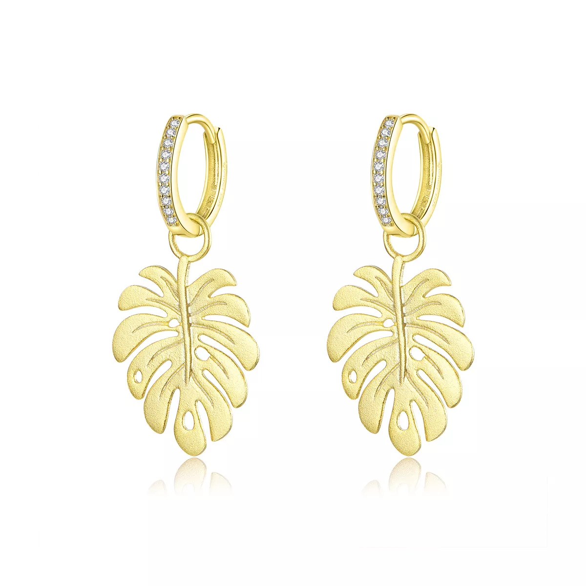 Brinco Folha de Monstera estilo Pandora - BSE223