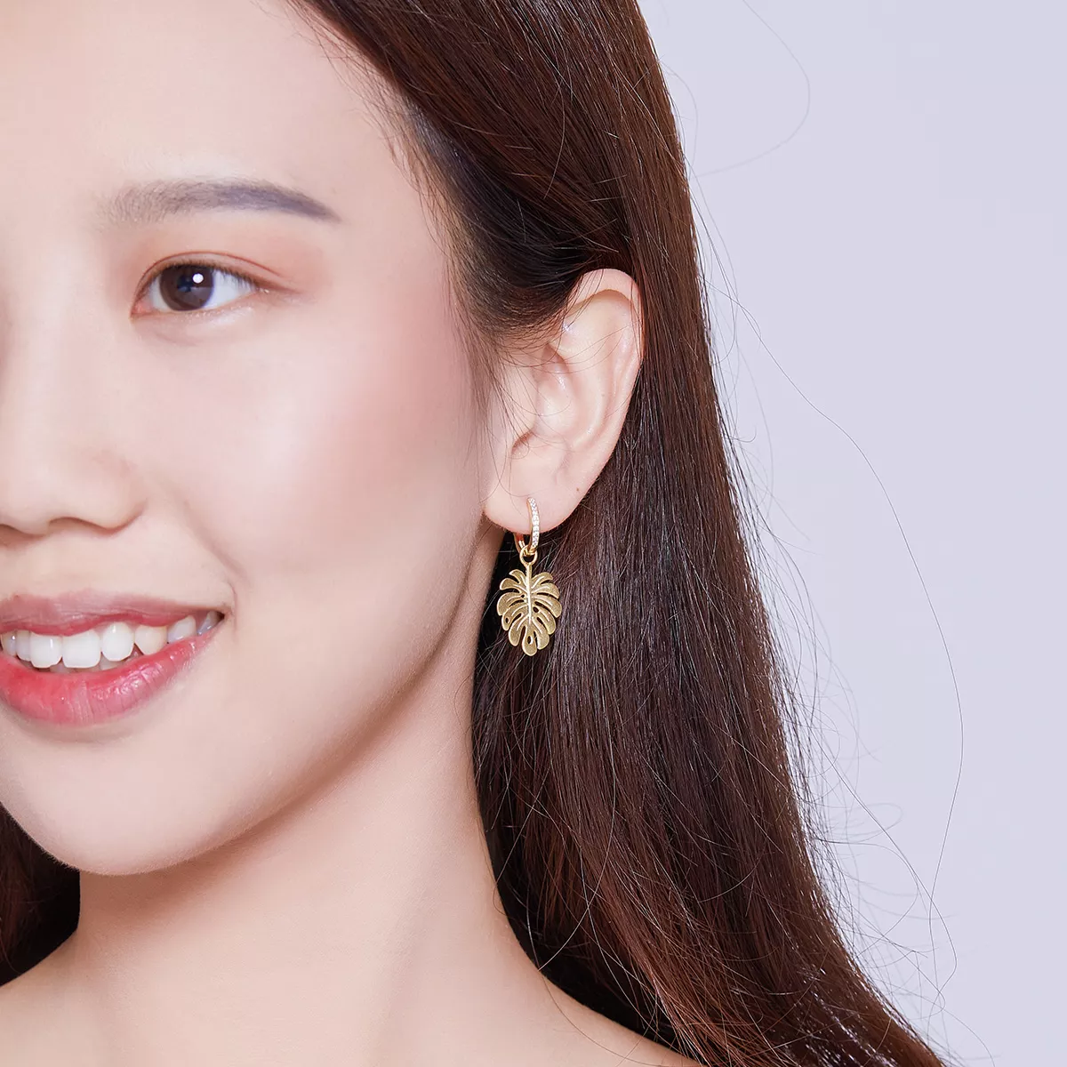 Brinco Folha de Monstera estilo Pandora - BSE223
