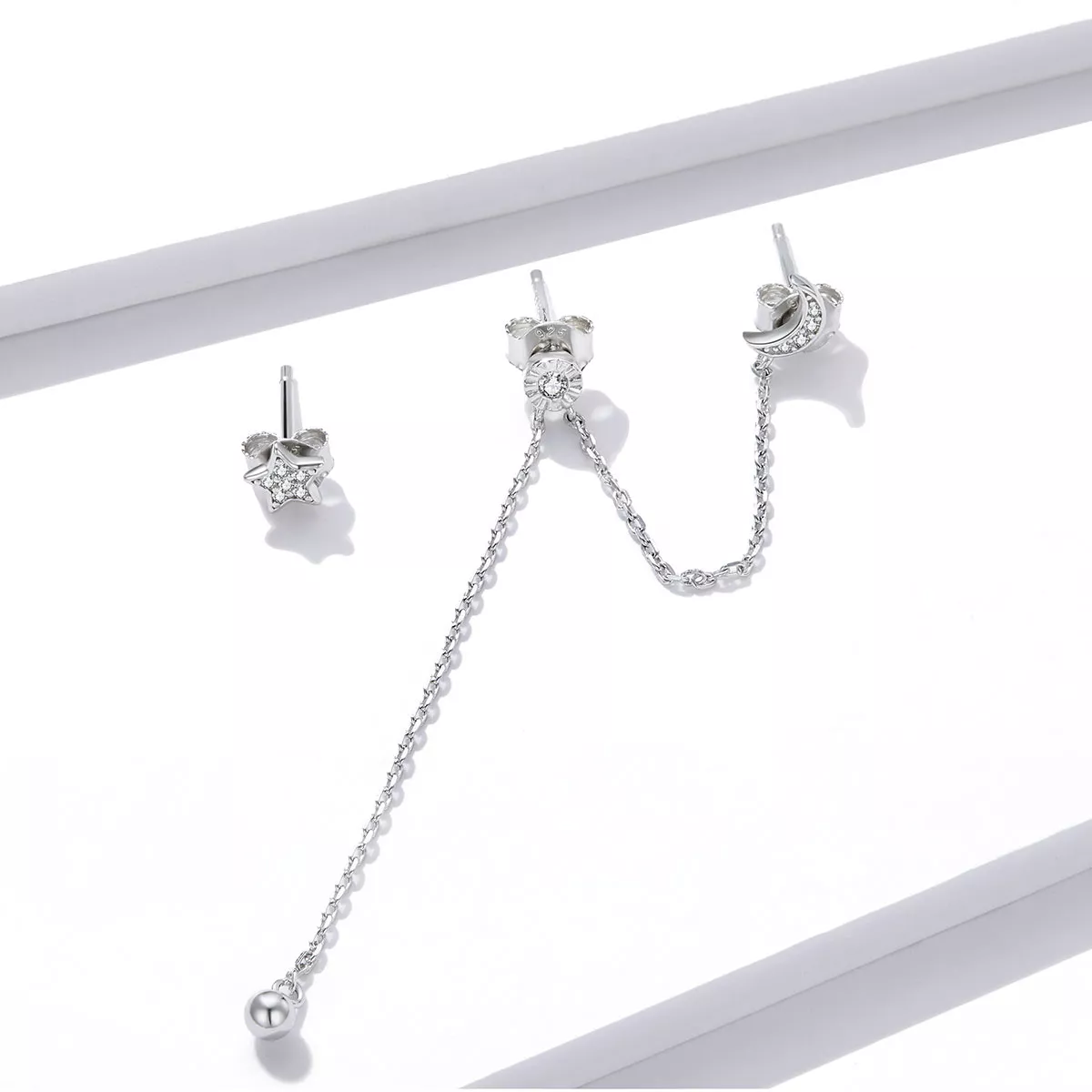 Brinco Lua e estrelas sonhadoras estilo Pandora - BSE431