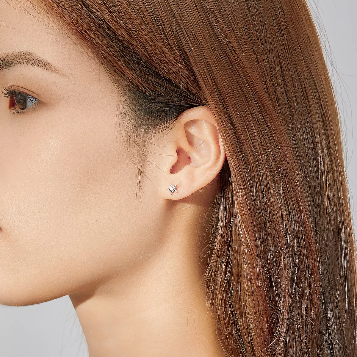 Brinco Lua estrela assimétrica brilhante estilo Pandora - SCE813