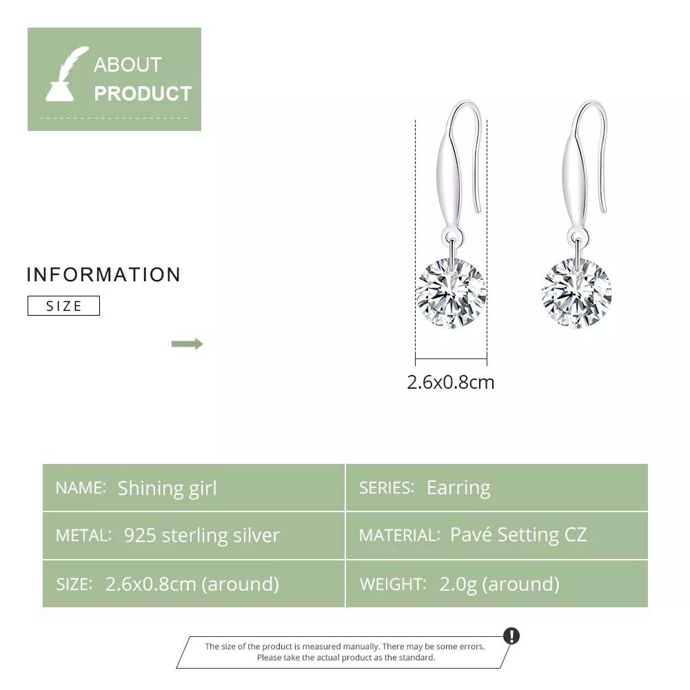 Brinco Menina brilhante estilo Pandora - BSE212