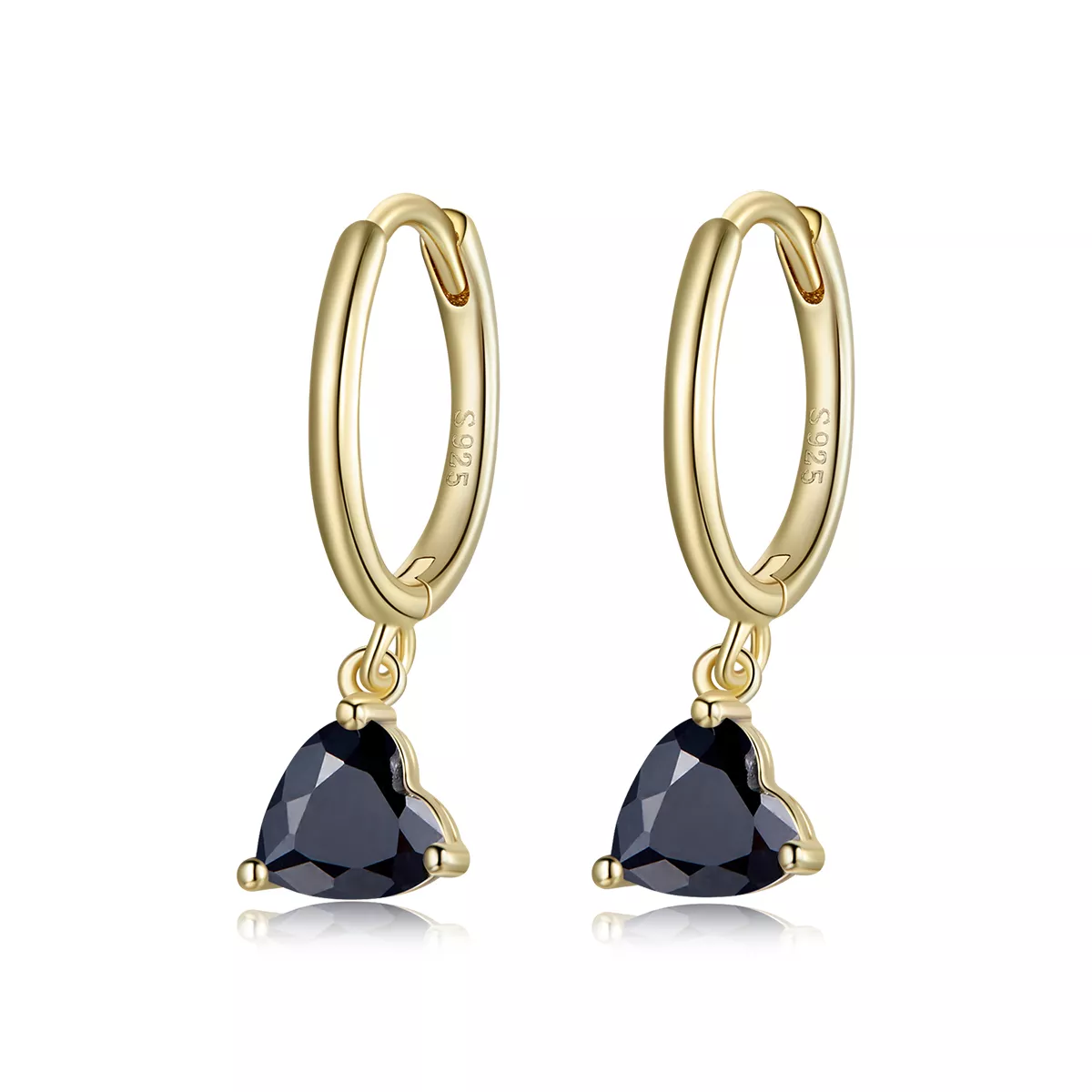 Brinco Queda de coração estilo Pandora - SCE1019-BK