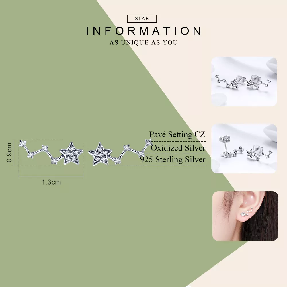 Brincos Petit A espera das estrelas estilo Pandora - SCE439