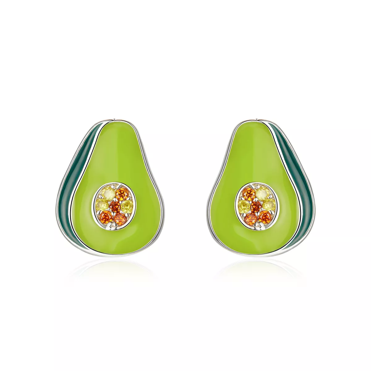 Brincos Petit Abacate estilo Pandora - SCE1015