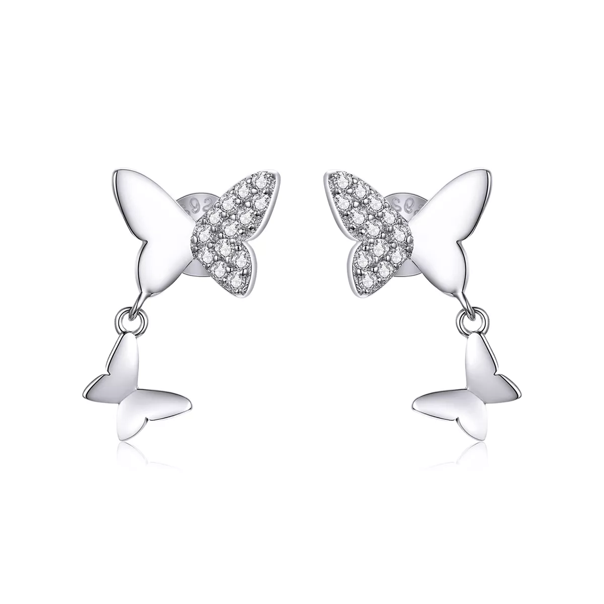 Brincos Petit Amor borboleta estilo Pandora - SCE1017