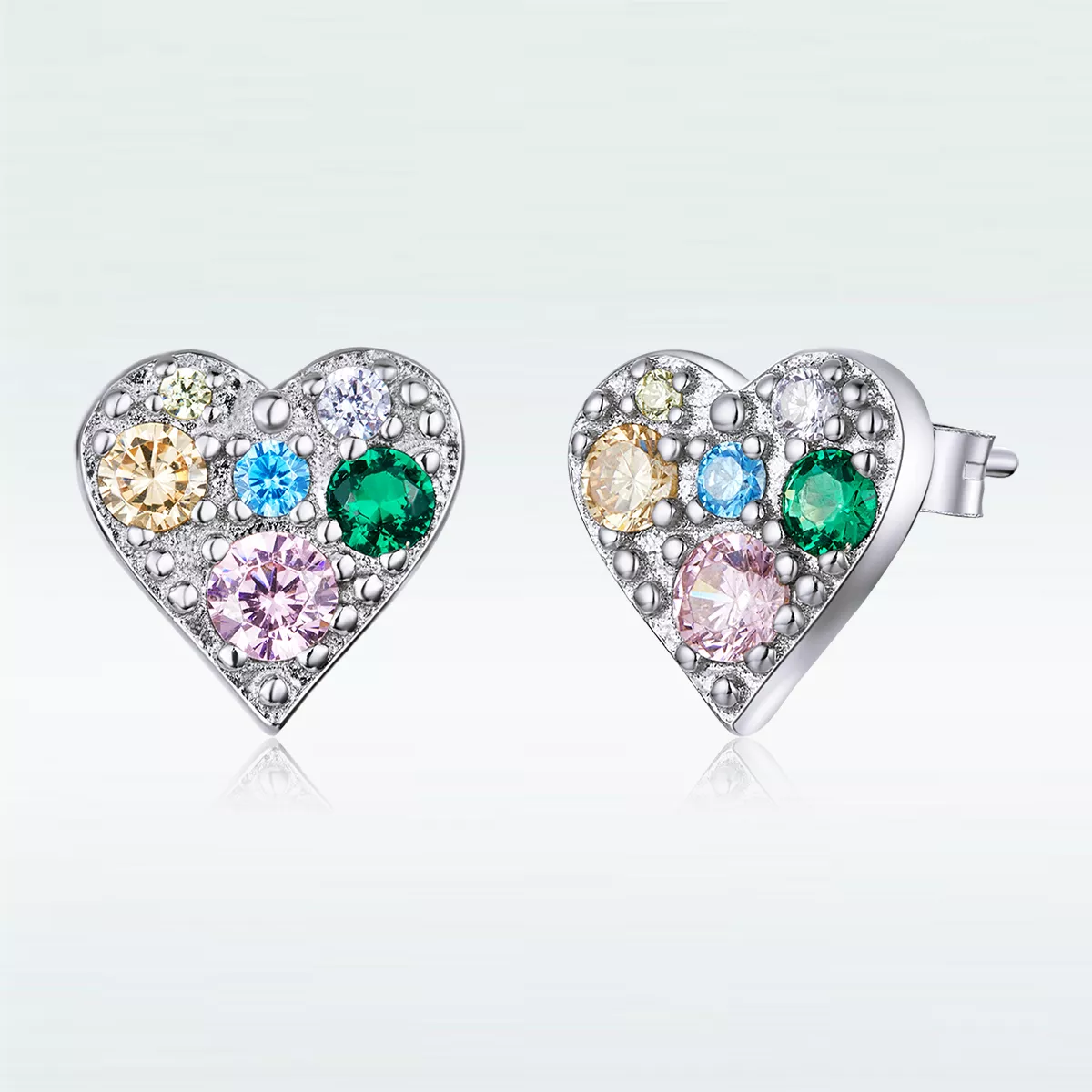 Brincos Petit Amor colorido estilo Pandora - SCE890