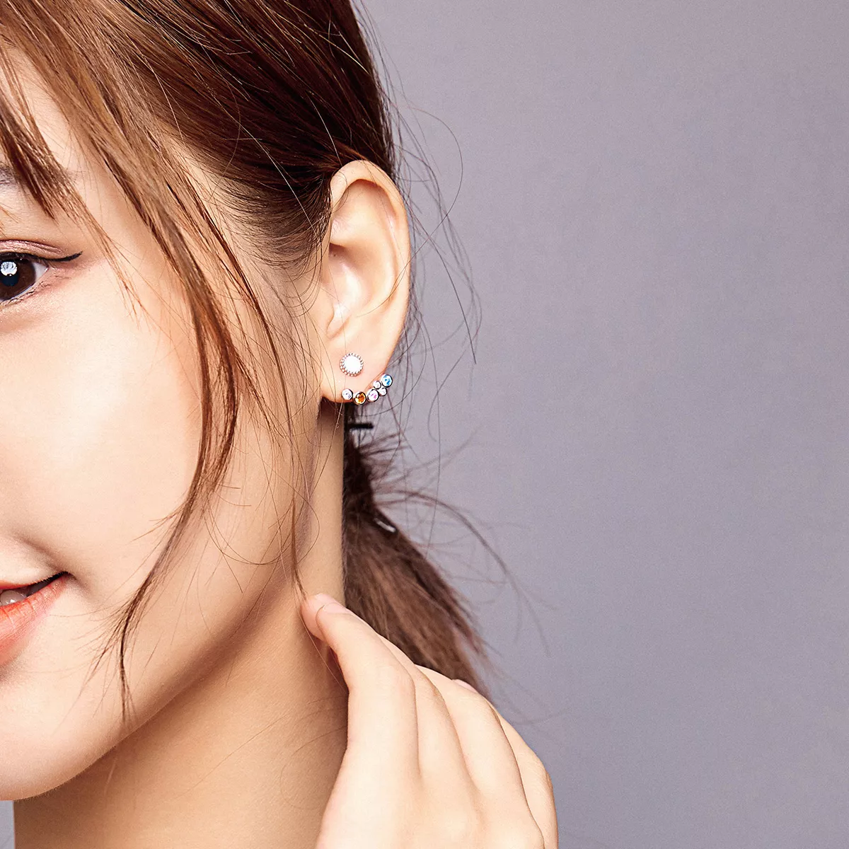 Brincos Petit Bolhas Coloful estilo Pandora - BSE392