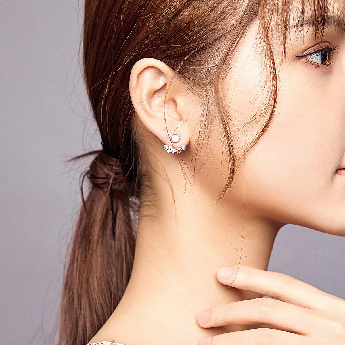 Brincos Petit Bolhas Coloful estilo Pandora - BSE392