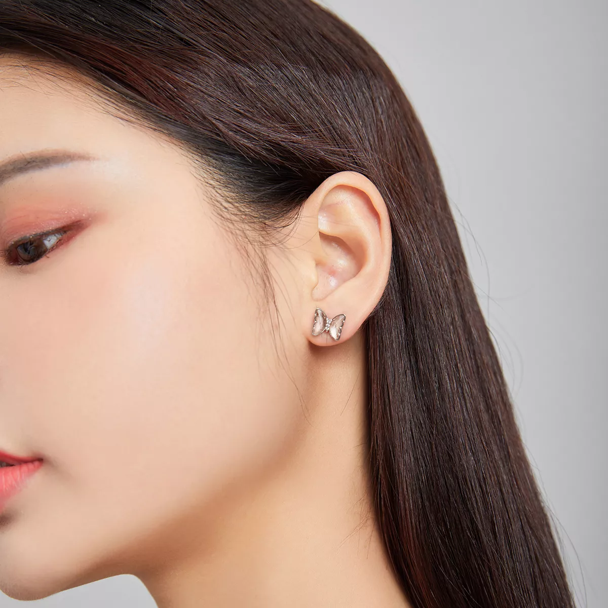 Brincos Petit Borboleta de cristal estilo Pandora - SCE1013