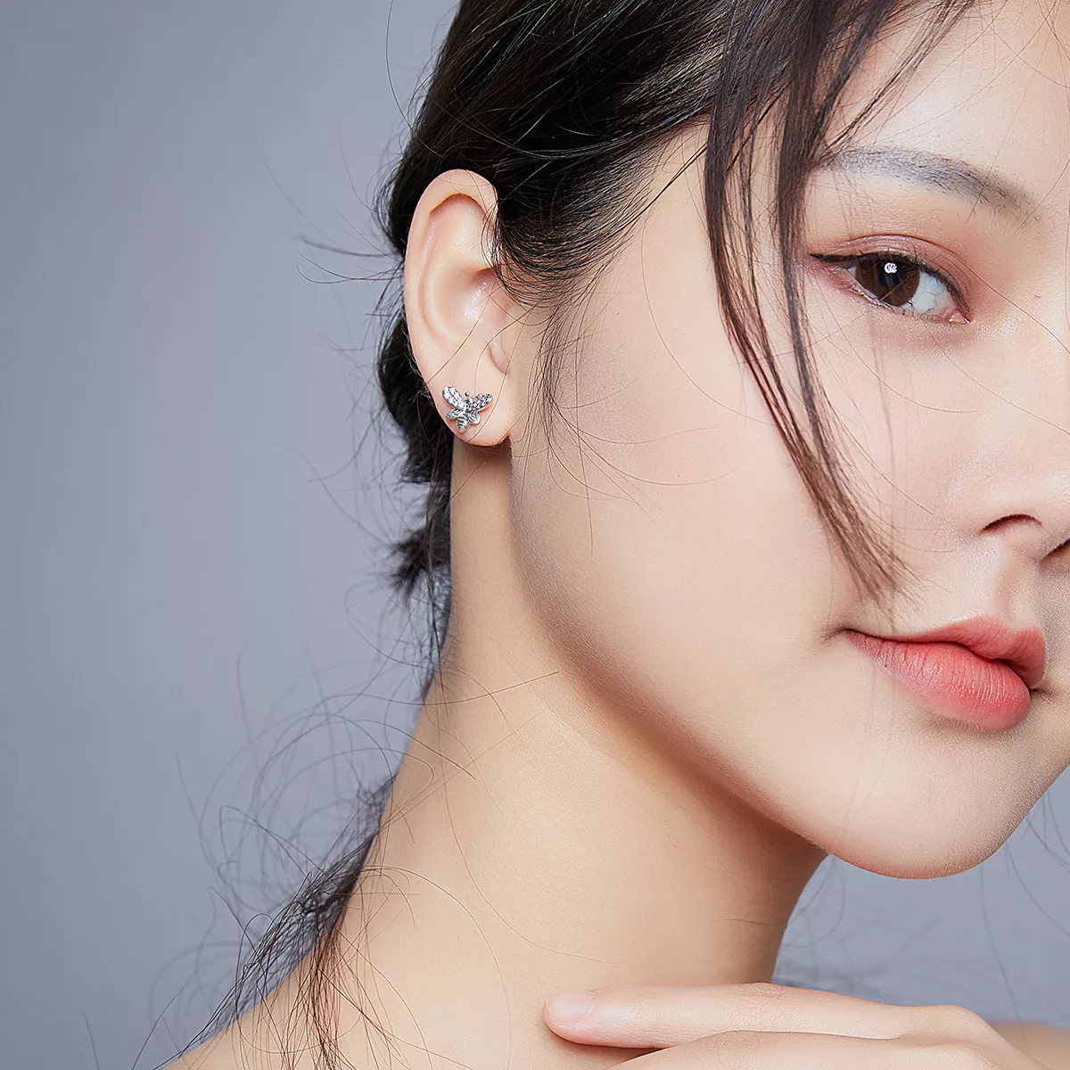 Brincos Petit Borboleta e flor estilo Pandora - SCE884