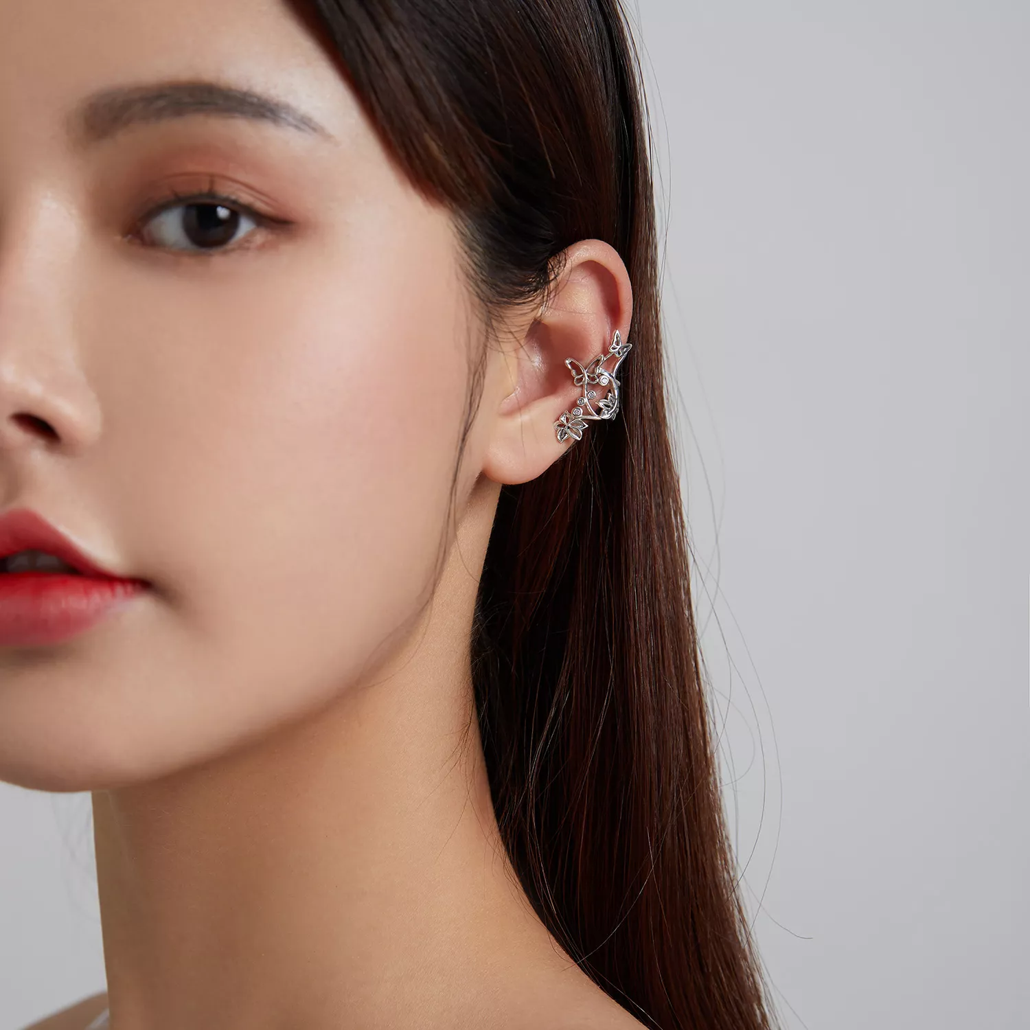 Brincos Petit Borboleta e videira estilo Pandora - SCE1158