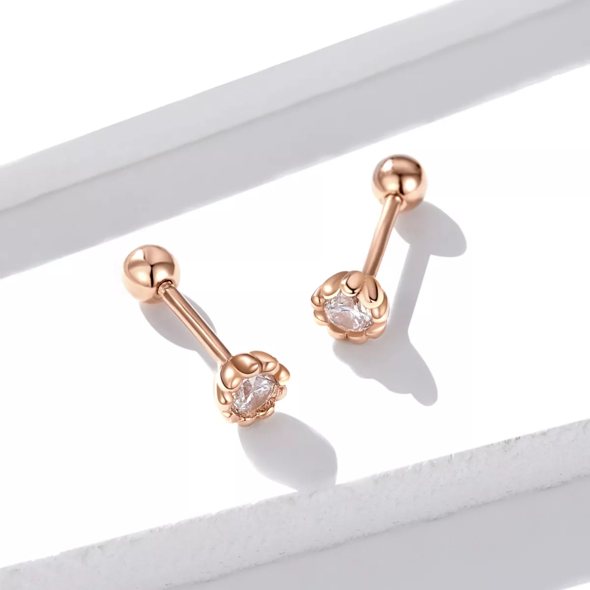 Brincos Petit Brilho Suave estilo Pandora Rose - BSE219