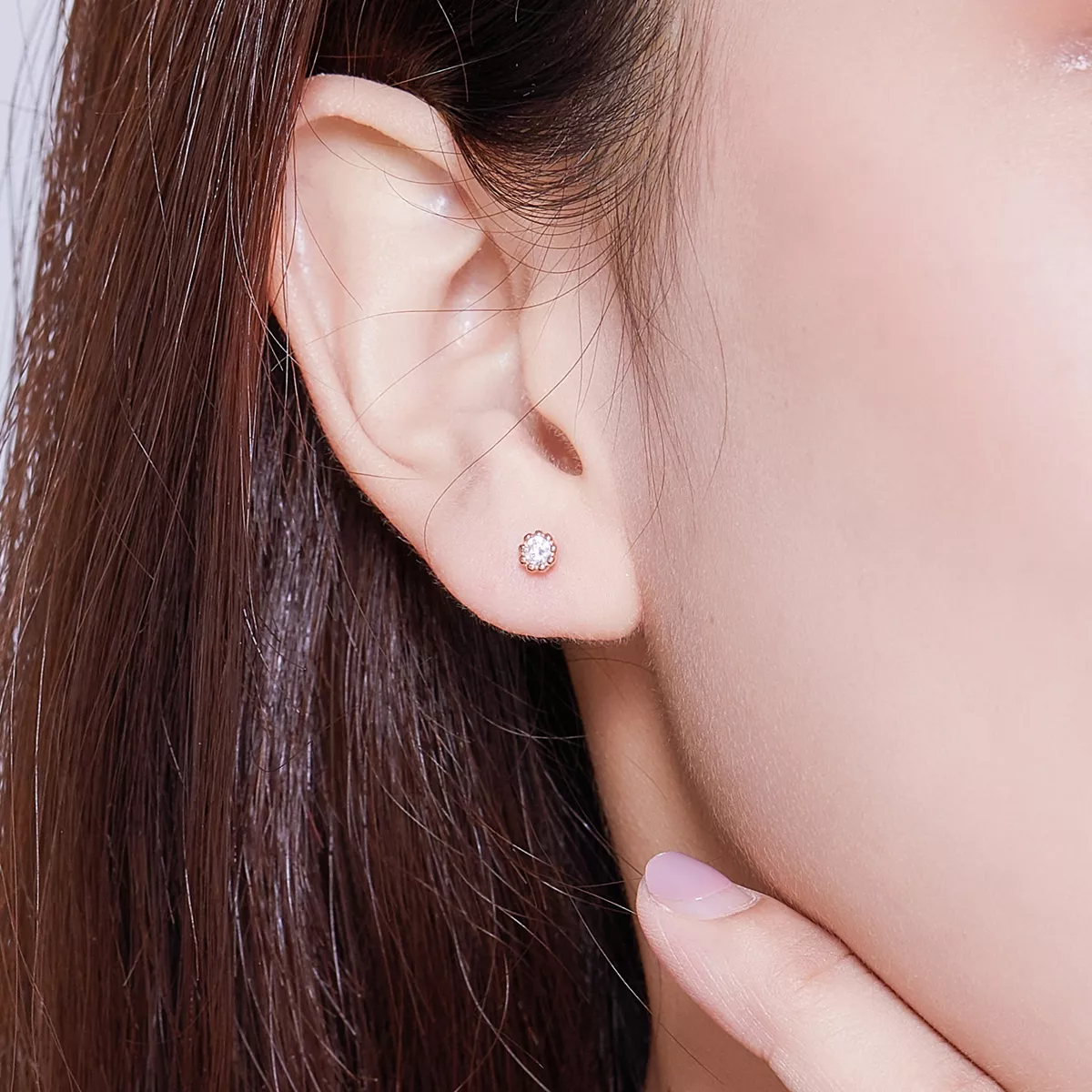 Brincos Petit Brilho Suave estilo Pandora Rose - BSE219