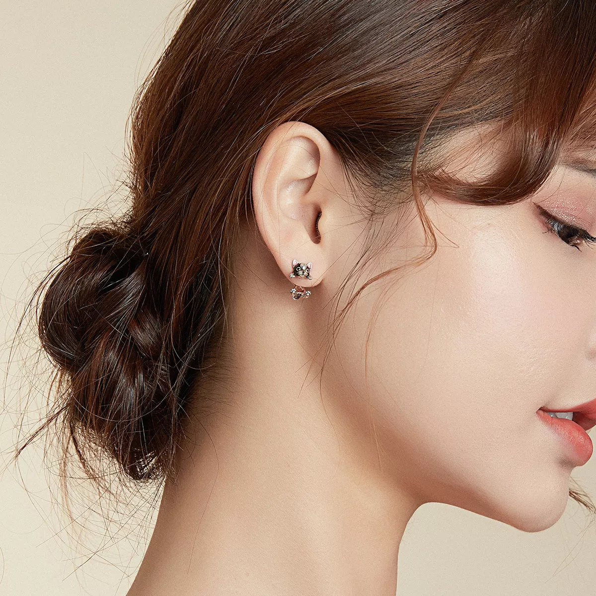 Brincos Petit Cachorro estilo Pandora - SCE978